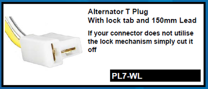 2 Pin Alternator Repair T-Plug Connector Lock Tab With 150Mm Lead Mure Pl7-Wl - Mid-Ulster Rotating Electrics Ltd