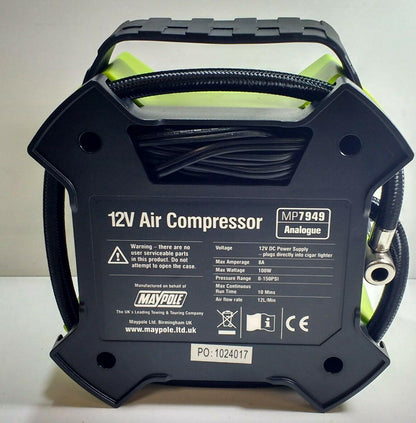 12V Portable Compact Air Compressor High Speed Inflation Genuine Maypole Mp7949 - Mid-Ulster Rotating Electrics Ltd