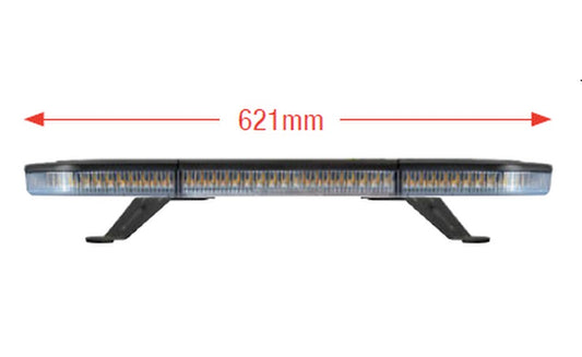 Led Clear Lens Slimline Flashing Amber Recovery Light Bar Strobe 4 Bolt Fixing 621mm Lightbar Roof Bar LA-B621