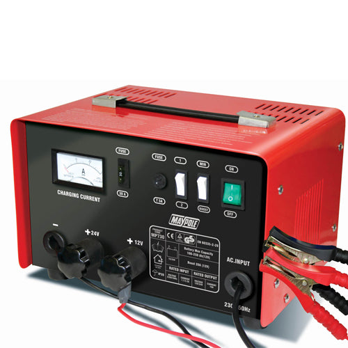 20A 12/24V Metal Cased Battery Charger. For all low maintenance and maintenance free 12/24v lead acid and AGM batteries of 100-250Ah capacity MP730