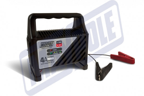 Genuine Maypole 4amp Compact Battery Charger With LED Indicators 12 Volts MP7404 - Mid-Ulster Rotating Electrics Ltd