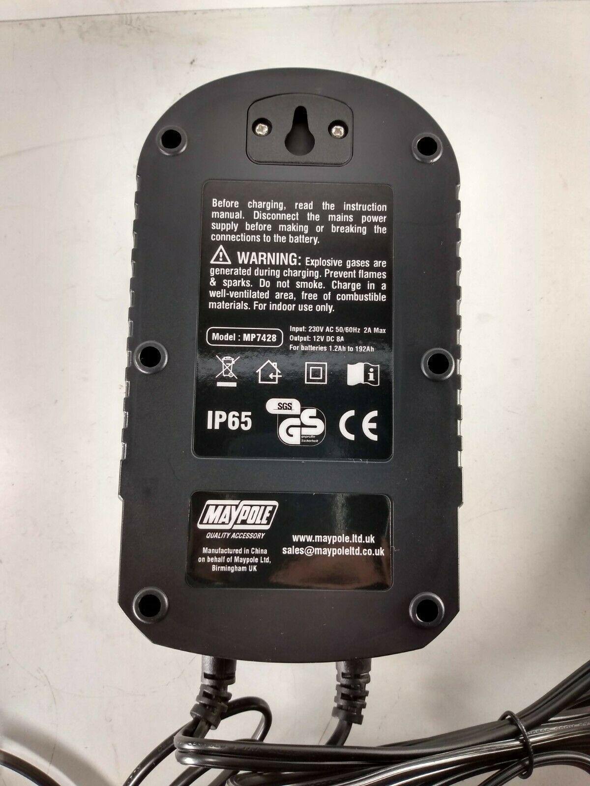 Smart Battery Charger 8A 12V Automatic Electronic Maintenance Maypole Mp7428 - Mid-Ulster Rotating Electrics Ltd