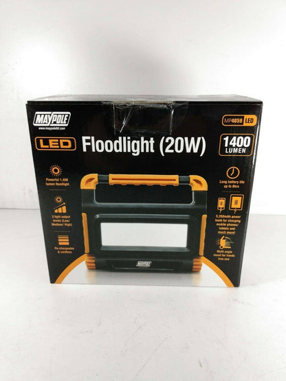 LED Slimline Work Light Portable Flood Lamp 20W and Power Bank Maypole MP4059 - Mid-Ulster Rotating Electrics Ltd