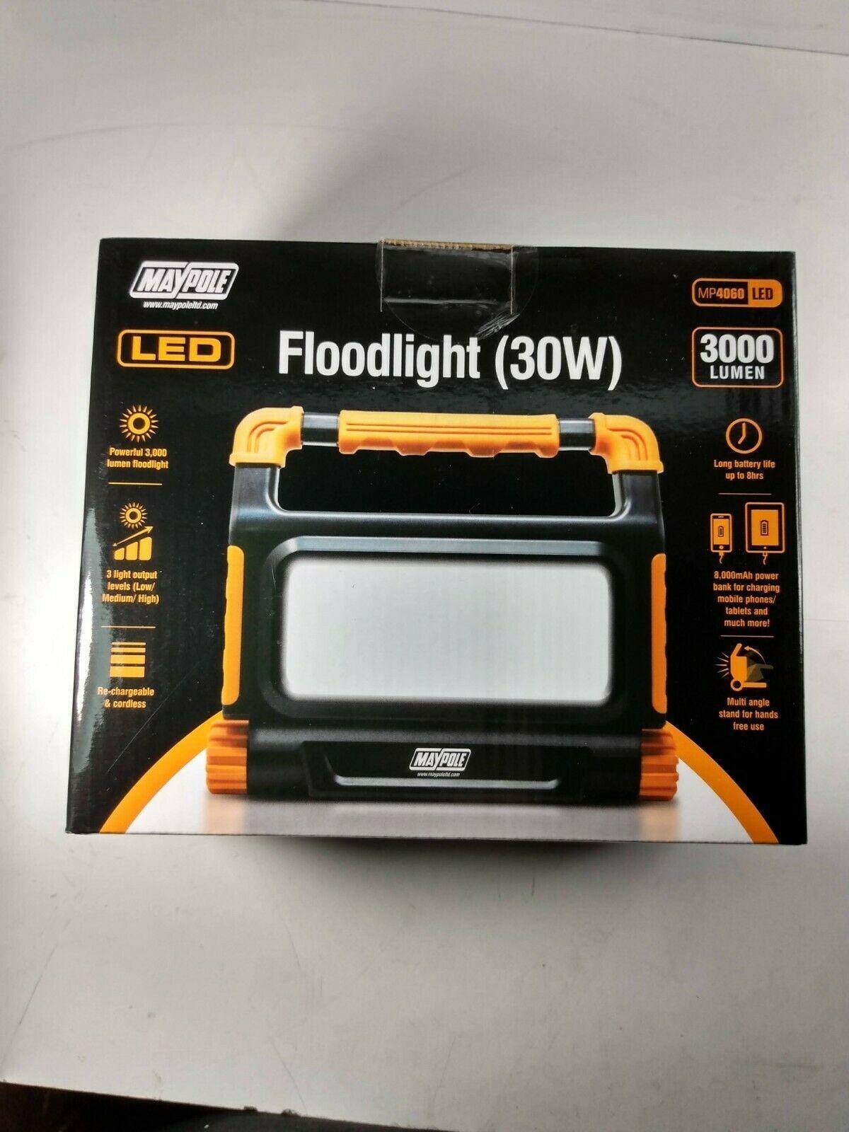 LED Slimline Work Light Portable Flood Lamp 30W and Power Bank Maypole MP4060 - Mid-Ulster Rotating Electrics Ltd