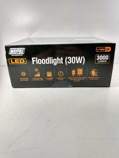 LED Slimline Work Light Portable Flood Lamp 30W and Power Bank Maypole MP4060 - Mid-Ulster Rotating Electrics Ltd