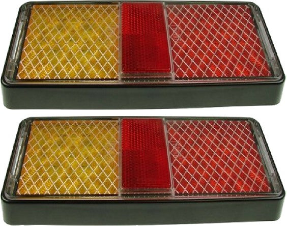 Pair Of Rectangular 12-24v Truck Trailer Led Rear Lamps With Stop Tail Indicator Lights Maypole Mp861B - Mid-Ulster Rotating Electrics Ltd