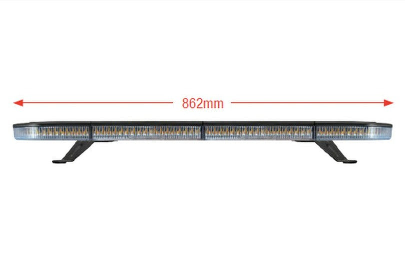 Led Clear Lens Slimline Amber Flashing Recovery Strobe Light Bar 4 Bolt Fixing 862mm Lightbar Roof Bar LA-B862 - Mid-Ulster Rotating Electrics Ltd