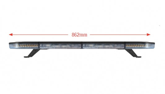 Clear Lens Led Slimline Flashing Recovery Amber Strobe Light Bar 4 Bolt Fixing 862mm Roof Bar Lightbar LA-B862EO - Mid-Ulster Rotating Electrics Ltd