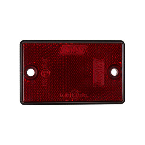 2 x Rear Red Reflector Screw Or Stick On Trailer Truck Horsebox Tractor Rectangle Maypole MP8722SSBx2