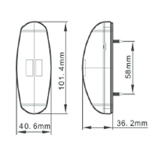 1 x Maypole 10-30V LED GLO Red / White Front / Rear Marker Lamp Trailer Horsebox Caravan MP8742B