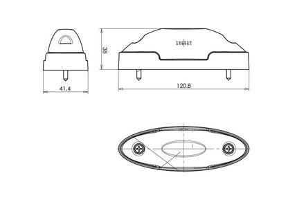 LED Red/White Outline Marker Lamp 12v 24v Maypole MP8981B - Mid-Ulster Rotating Electrics Ltd