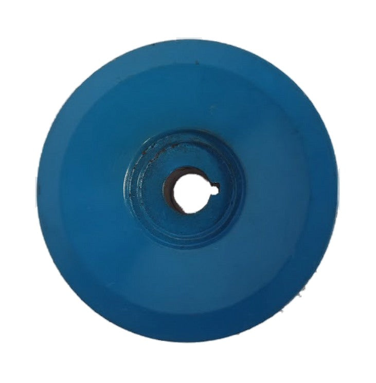blue alternator pulley on a white background