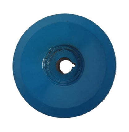 blue alternator pulley on a white background