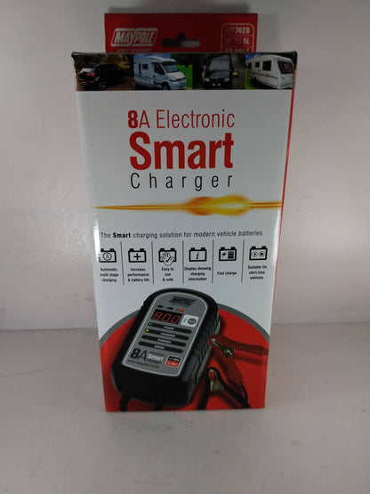 Genuine Maypole 8 Amp Electronic Smart Battery Charger 12 Volts Up to 5L Engines MP7428 - Mid-Ulster Rotating Electrics Ltd