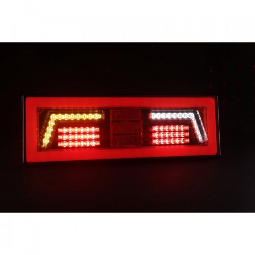 2 x RECTANGULAR 12v 24v LED REAR LAMPS  WITH STOP TAIL INDICATOR FOG REVERSE LIGHTS LED GLOBAL LG544 & LG545