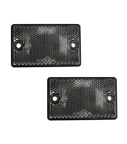 2 x Front White Reflector Screw Or Stick On Trailer Truck Horsebox Tractor Rectangle Maypole MP8721SSBx2