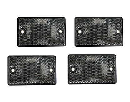 4 x Front White Reflector Screw Or Stick On Trailer Truck Horsebox Tractor Rectangle Maypole MP8721SSBx4