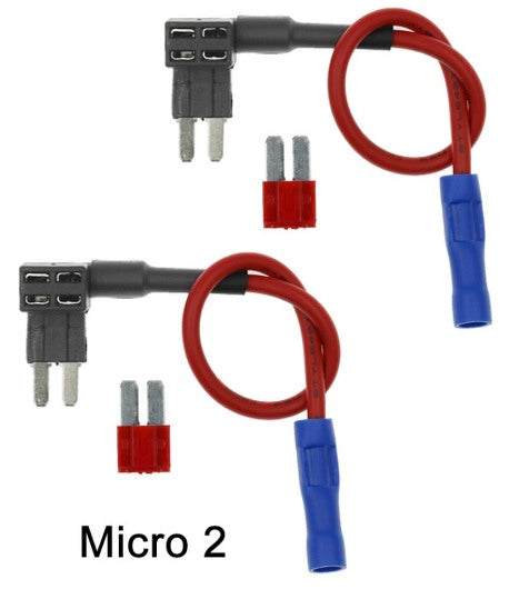 2 x Add A Fuse Circuit Piggy Back Tap Micro2 Blade Holder 12v 24v ADFUSEmicro-2-10a
