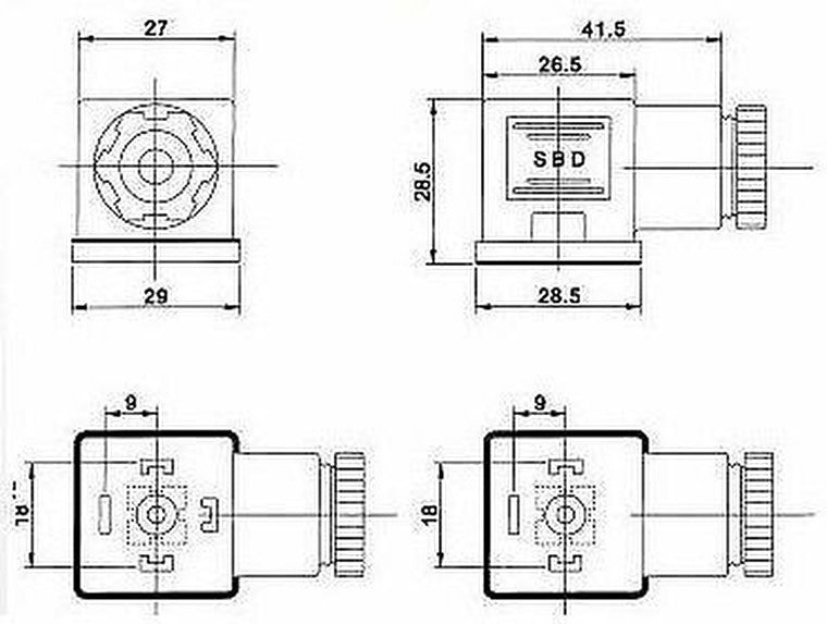 Hydraulic Solenoid Valve Plug Din W/ Led Indicator Light 12V 24V 10A Mure HSV10