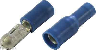 50 Male & 50 Female 5Mm Blue Bullet Connectors Crimp Terminal Ctie Uk T2Mb5/2Fb5 - Mid-Ulster Rotating Electrics Ltd