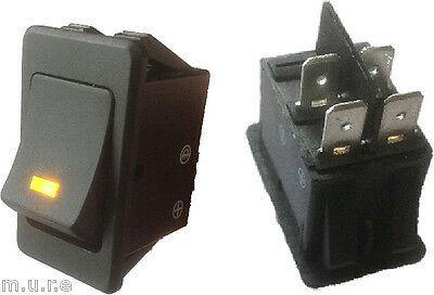 On Off Rocker Switch Amber Led Rectangle Square 12V Robinson K611 - Mid-Ulster Rotating Electrics Ltd