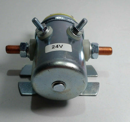 rear view of a starter motor solenoid 