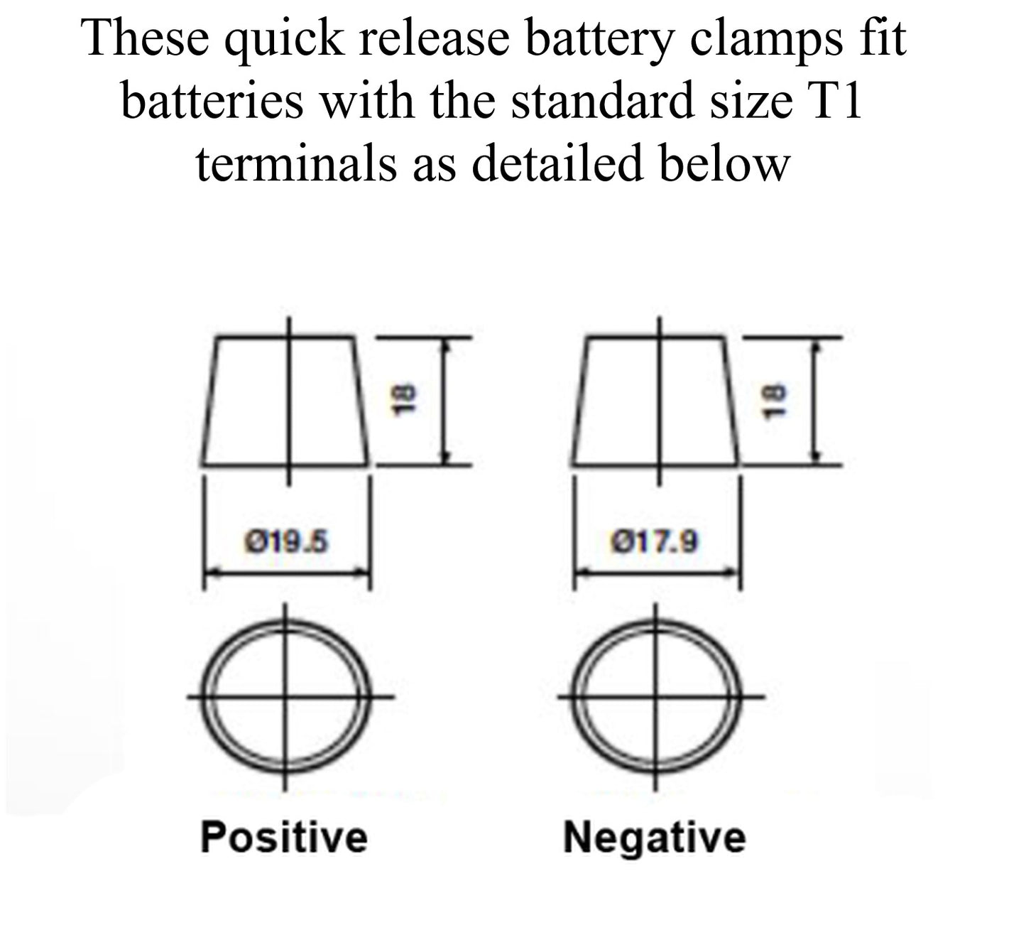 Pair Quick Release Battery Clamp Terminal Clamp Leisure Marine Maypole MP333