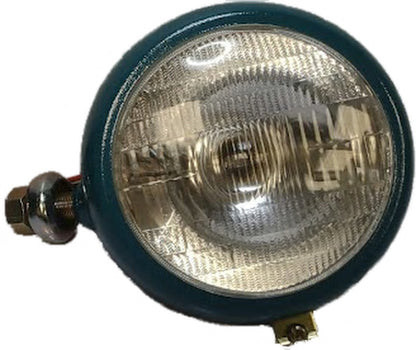 1 Set Of Tractor Headlights Plain Lens Blue & Bulbs 40/45w 12V Fits Ford QTP1734 QTP1735