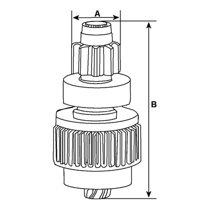 Starter Motor Drive Pinion Bendix Clutch Teeth HC-CARGO Replacing HITACHI 9 Tooth SDV38546 133605 - Mid-Ulster Rotating Electrics Ltd