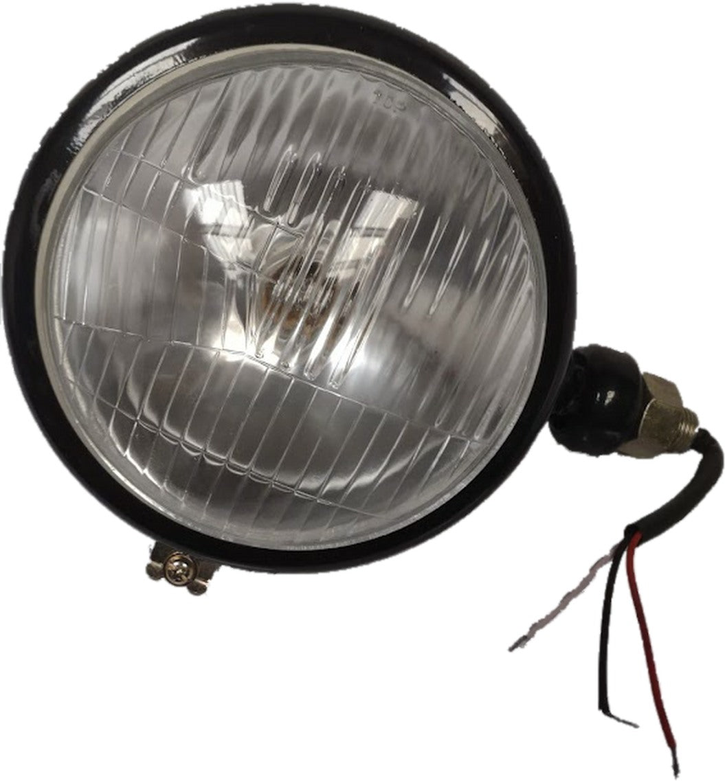 1 Set Of Tractor Headlights Plain Lens Black & Bulbs 40/45w 12V QTP51270 QTP51271