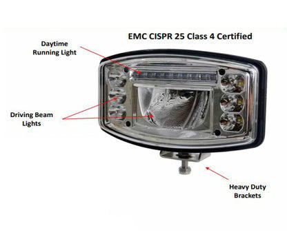 1 x Jumbo / Rugby Ball Shaped Led Driving Light To Suit Trucks / Lorries 12v or 24v LED GLOBAL LG818