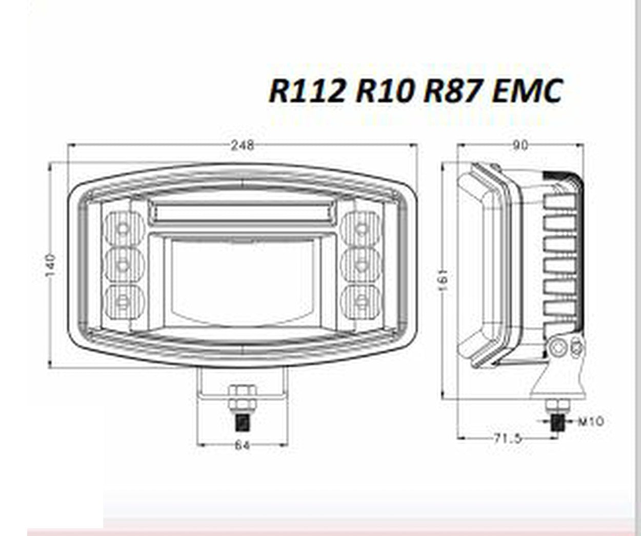 1 x Jumbo / Rugby Ball Shaped Led Driving Light To Suit Trucks / Lorries 12v or 24v LED GLOBAL LG818