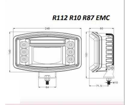 1 x Jumbo / Rugby Ball Shaped Led Driving Light To Suit Trucks / Lorries 12v or 24v LED GLOBAL LG818