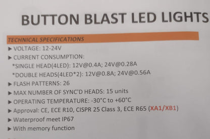 1 Set of Small Led Hideaway Amber Strobe Lights 26 Flash Patterns 12v 24v IP67 LED GLOBAL LG780