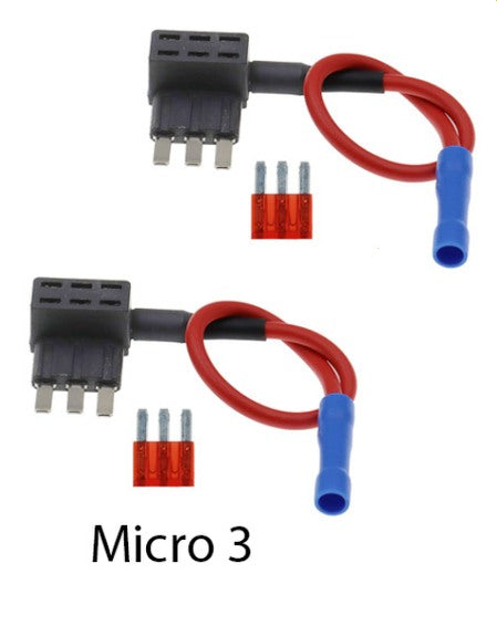 2 x Add A Fuse Circuit Piggy Back Tap Micro3 Blade Holder 12v 24v ADFUSEmicro-3-10a