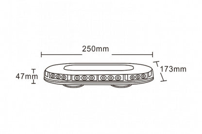 Genuine Maypole LED Slim Line Amber Strobe Flashing Recovery Mini Master Magnetic Roof bar Lightbar 250mm MP4096 - Mid-Ulster Rotating Electrics Ltd
