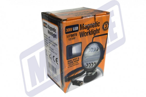 MAYPOLE Magnetic 10-24V 30W LED WORK LAMP WORK LIGHT WATERPROOF 6000K MP5075 - Mid-Ulster Rotating Electrics Ltd