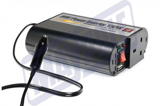 Maypole 150W Power Inverter DC 12V to 230V AC Converter with AC Outlet and 5V 2.1A USB Car Charger MP56015 - Mid-Ulster Rotating Electrics Ltd