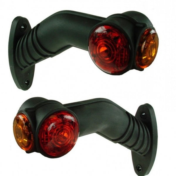 MAYPOLE 10-30V PAIR OF LED 90° RED/WHITE/AMBER OUTLINE MARKER LAMPS FOR USE ON TRAILER CARAVAN HORSEBOX ETC - MP7723BL + MP7723BR - Mid-Ulster Rotating Electrics Ltd