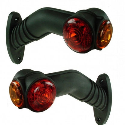 MAYPOLE 10-30V PAIR OF LED 90° RED/WHITE/AMBER OUTLINE MARKER LAMPS FOR USE ON TRAILER CARAVAN HORSEBOX ETC - MP7723BL + MP7723BR - Mid-Ulster Rotating Electrics Ltd
