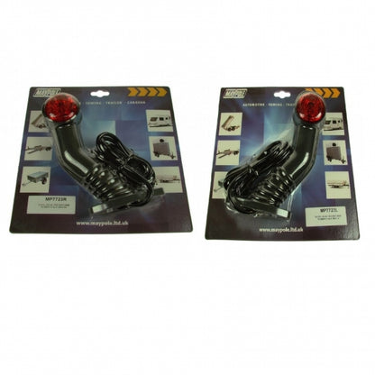MAYPOLE 10-30V PAIR OF LED 90° RED/WHITE/AMBER OUTLINE MARKER LAMPS FOR USE ON TRAILER CARAVAN HORSEBOX ETC - MP7723BL + MP7723BR - Mid-Ulster Rotating Electrics Ltd