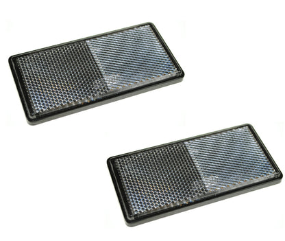 2 X Front Clear Stick On Reflector Trailer Horsebox Rectangle Maypole MP8856SSBx2
