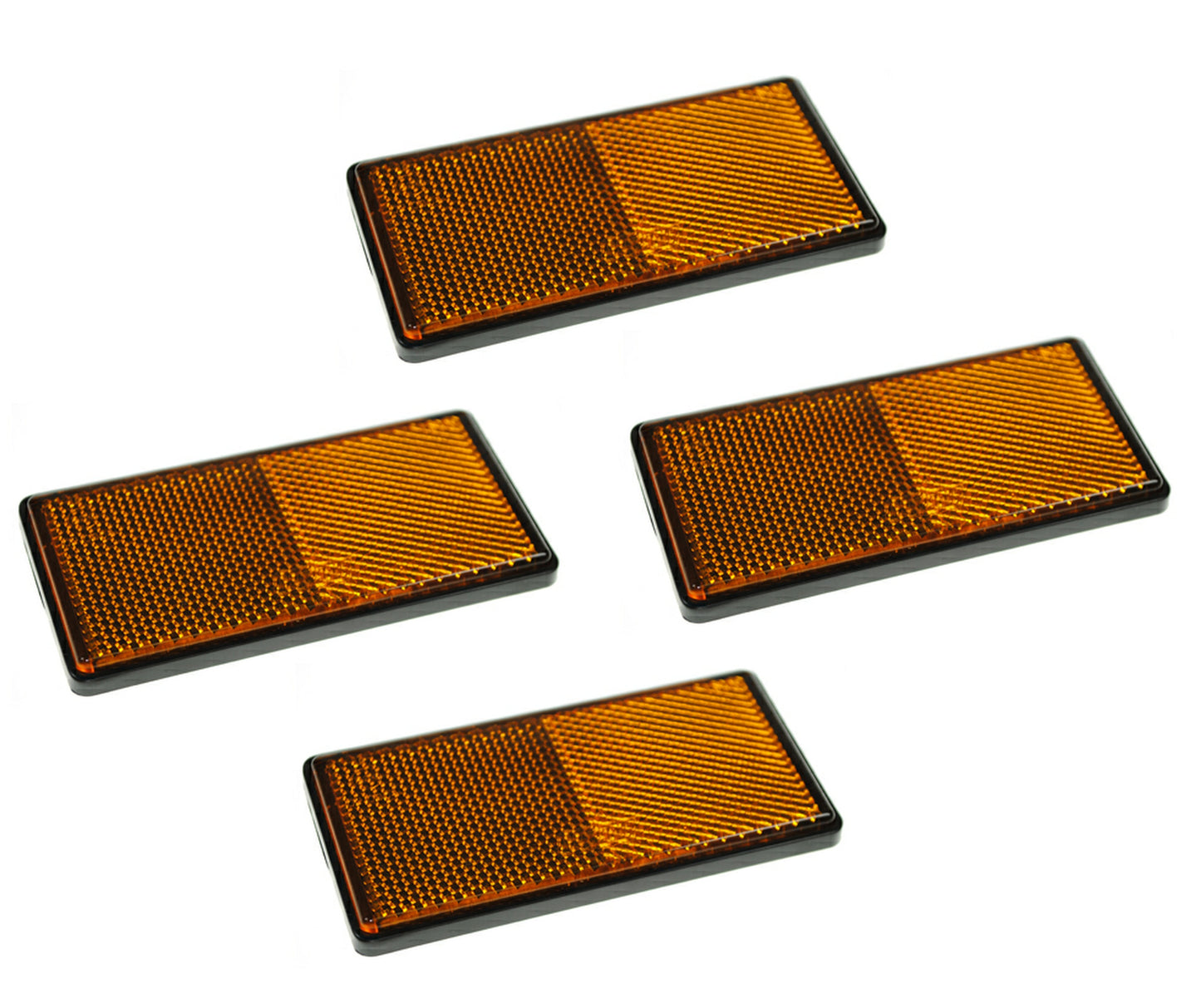 4 X Side Amber Stick On Reflector Trailer Horsebox Rectangle Maypole MP8858SSBx4