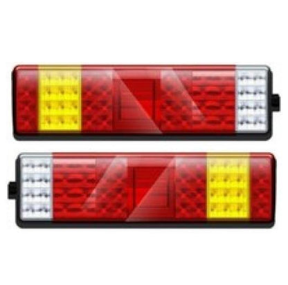 2 x RECTANGULAR 24v TRUCK TRAILER LED REAR LAMPS  WITH STOP TAIL INDICATOR FOG REVERSE LIGHTS LED GLOBAL LG553 & LG552 - Mid-Ulster Rotating Electrics Ltd