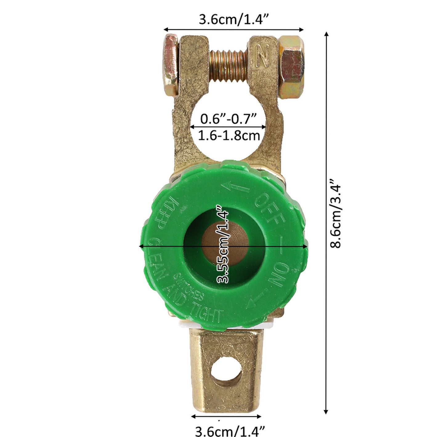 Quick Release Negative Battery Terminal Battery Isolator 12V 24V Cut Off Wood Auto BTT1016