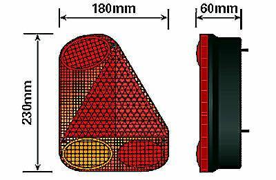 Rear Trailer Lamp Combo Caravan Left Hand 12V 4 + 5 Pin Radex Maypole Mp7709BL - Mid-Ulster Rotating Electrics Ltd