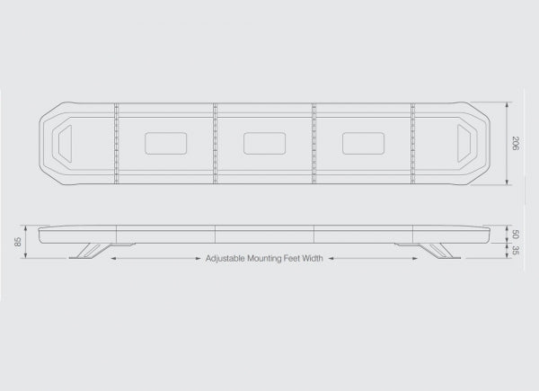 Led Clear Lens Slimline Amber Flashing Recovery Strobe Light Bar 4 Bolt Fixing 862mm Lightbar Roof Bar LA-B862 - Mid-Ulster Rotating Electrics Ltd